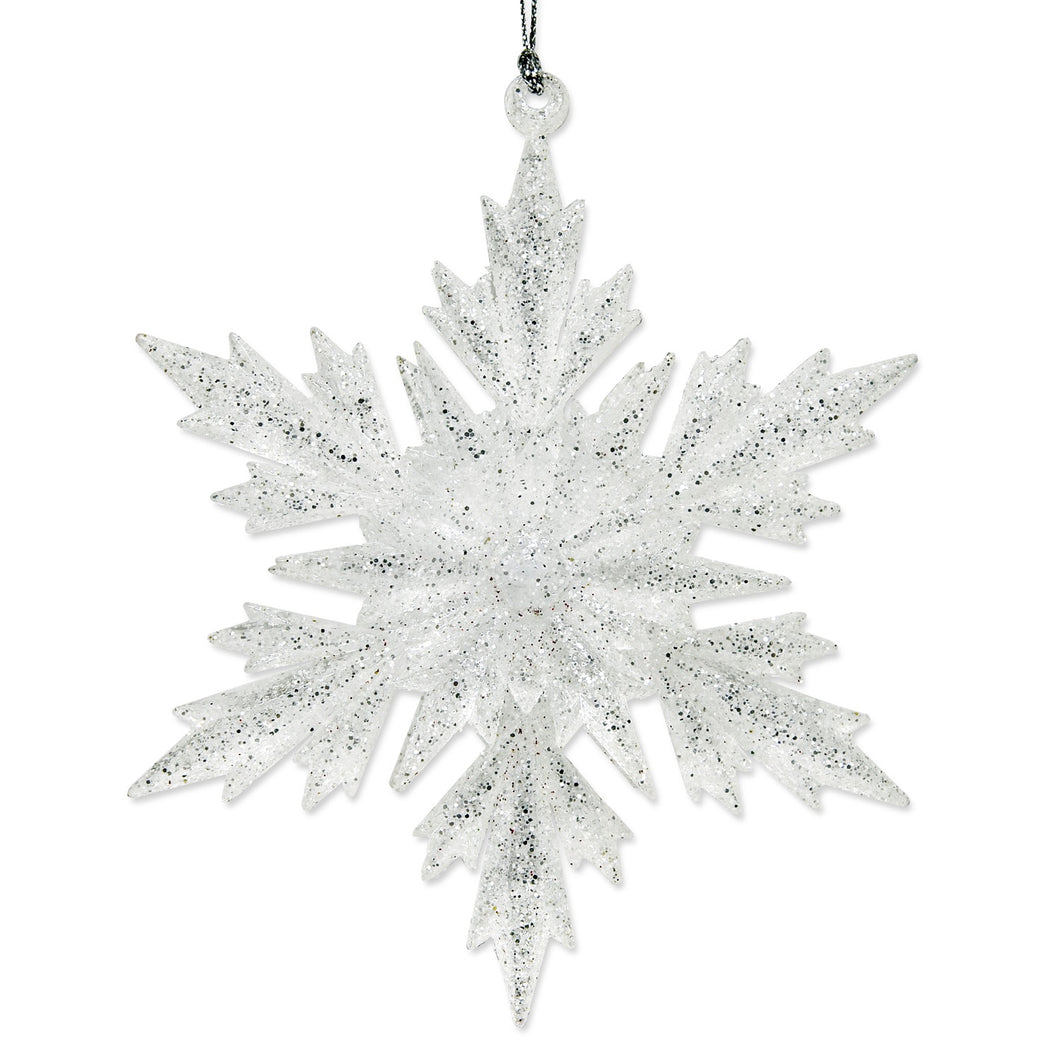 Glittering White Snowflake Ornament