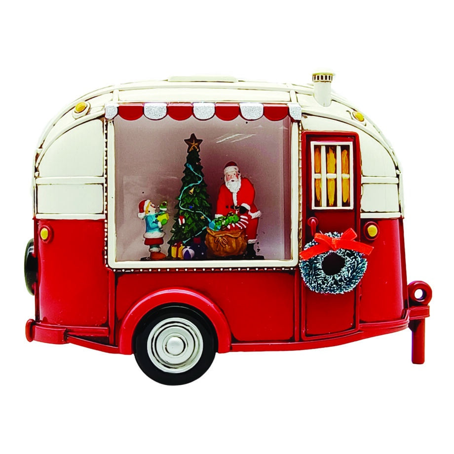 Santa In Camper Snowglobe