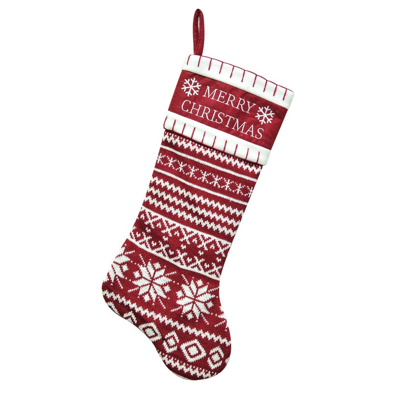 Red & White Nordic Stocking