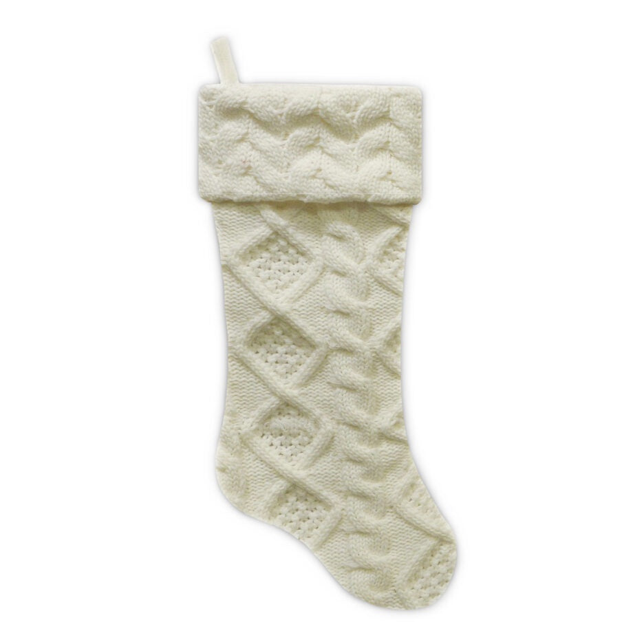 Ivory Cable Knit Stocking