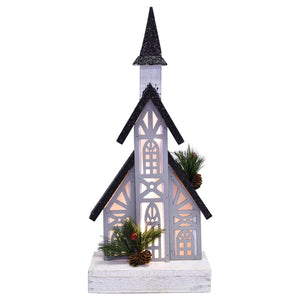 White Wooden Church 16"