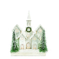 Lighted White Wooden Christmas Village