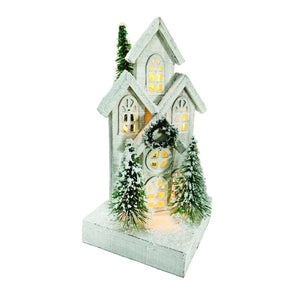Snowy Wooden House Corner Piece