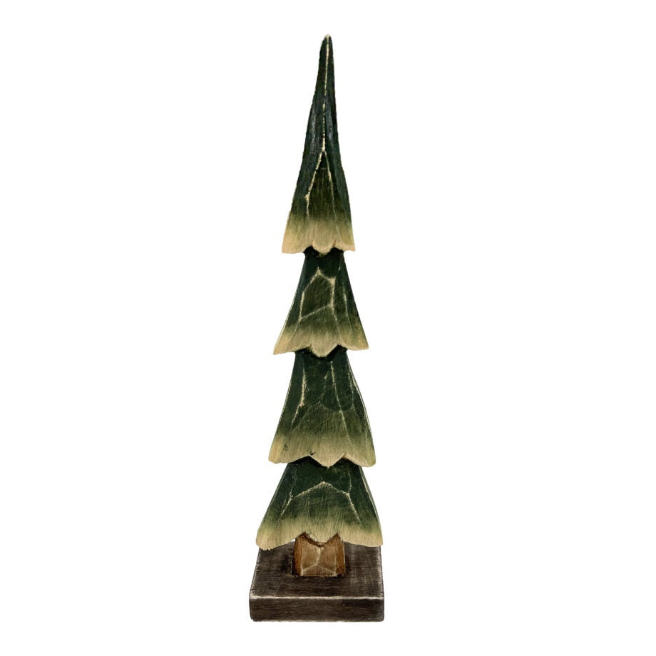Carved Green Wooden Tree
