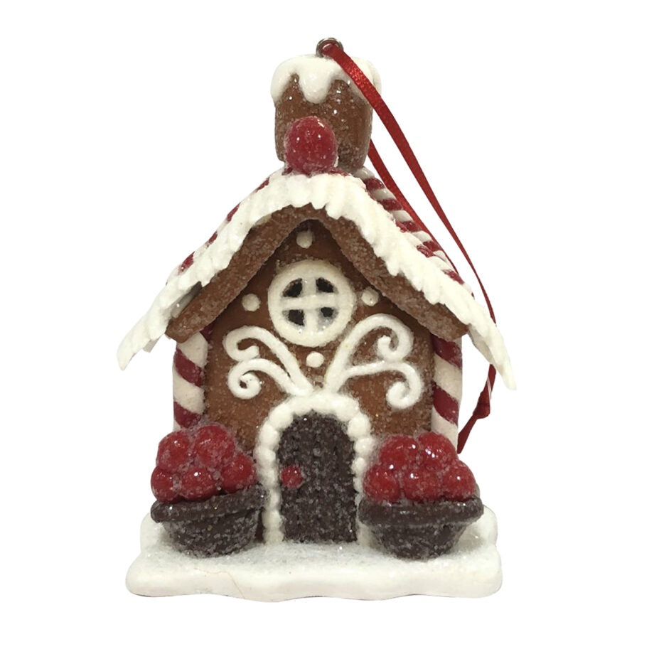 Mini Gingerbread House Ornament (lit)