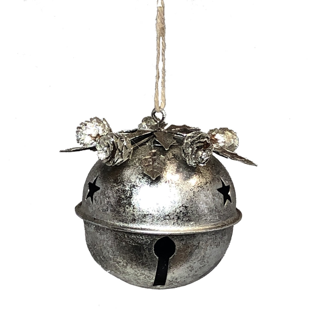 Shiny Silver Bell Ornament