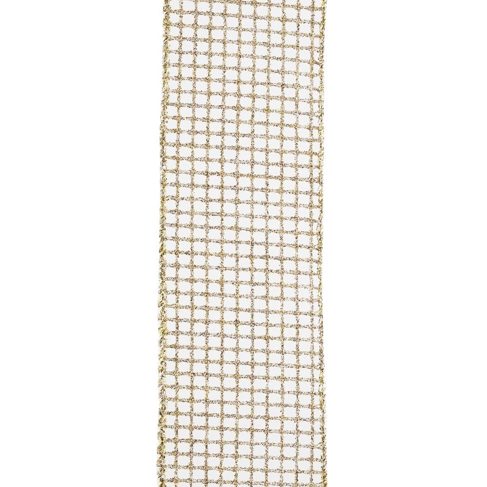 Gold Glitter Mesh Ribbon