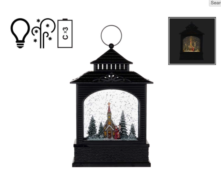 Musical Church Snowglobe w Carollers