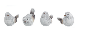 White resin sitting birds w brown tails
