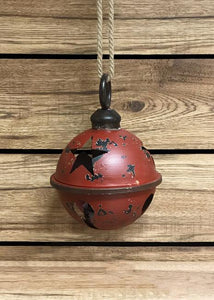 Rustic Red Metal Jingle Bell 9 inch