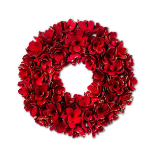 Red Florette Wreath with Glitter