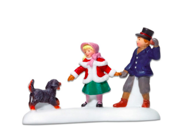 Playing With A Puppy D56 Dickens Village Figure