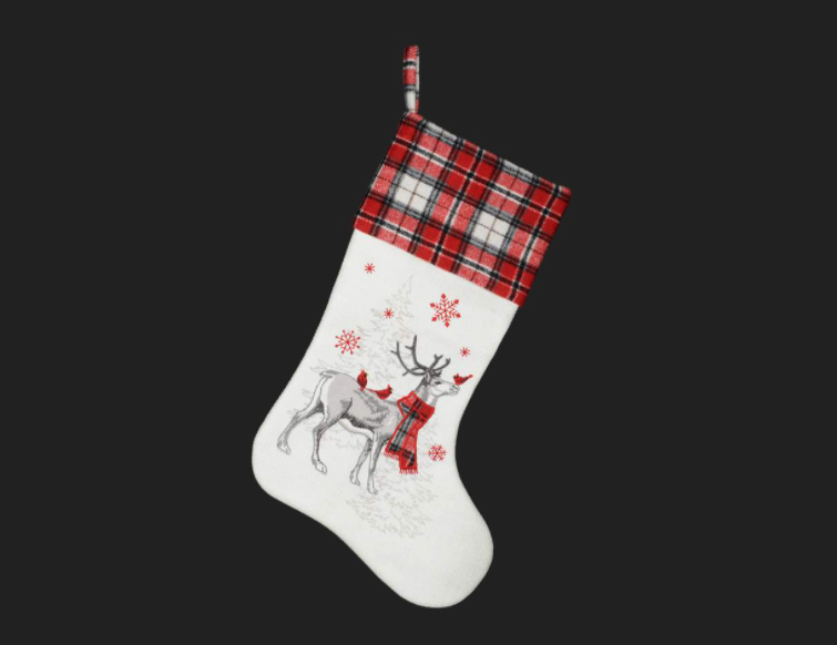 Plaid Reindeer Stocking