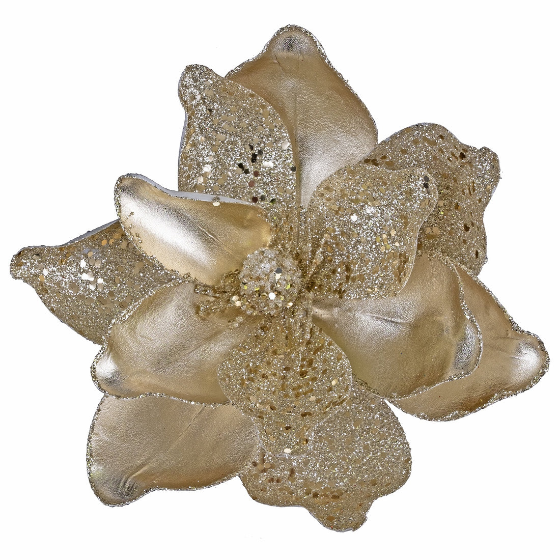 Champagne Gold Poinsettia Pick