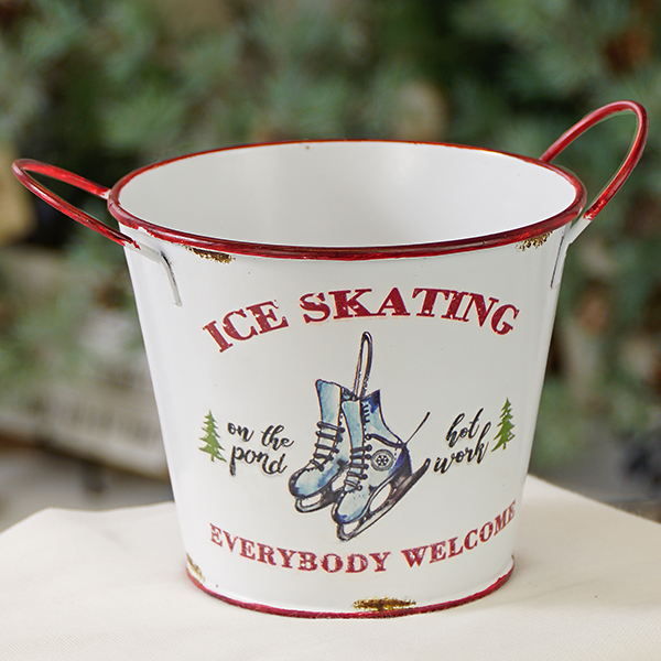 Vintage Ice Skating Bucket