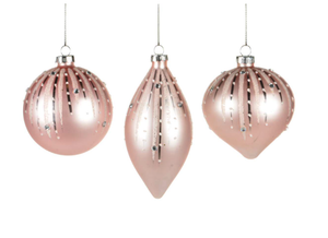 Icy Pink Glass Ball Ornament