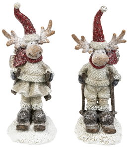 Merry Chris-moose Skiing Figurines