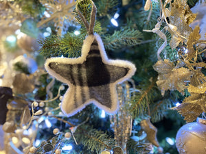 Black & White Plaid Star Ornament