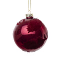 Burgundy Glass Ball Ornament w Velvet Designs