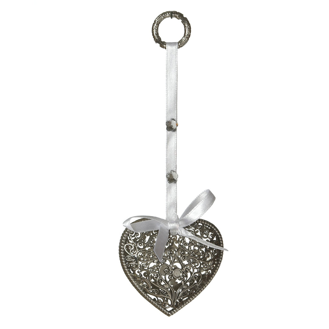 Silver Look Heart Ornament