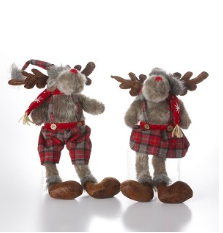 Grey Plush Moose w/ Dangly Legs