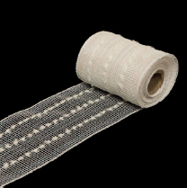 White Mesh w Cotton Stripe