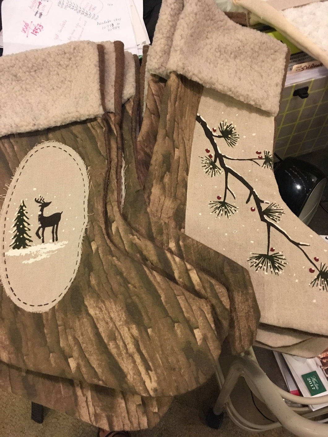Camo Stockings with Fuzzy Tops