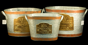 Galvanized Metal Christmas Tree Farms Bucket