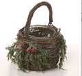 5 inch Rattan Candle Holder w Berries