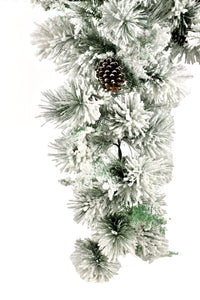 Heavily Frosted Flocked Garland - 72”