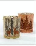 Copper & Silver Glass Votive