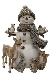 Woodland Snowman w Animals
