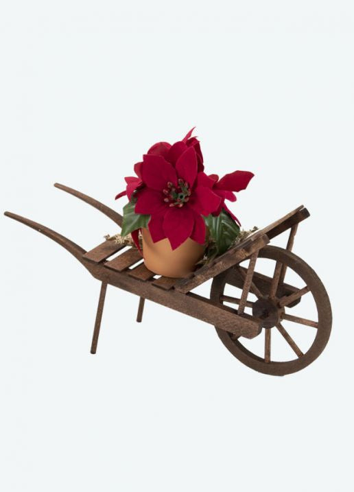 Poinsettia Wheelbarrow, Byers Choice Caroller Accessory