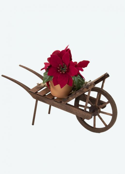 Poinsettia Wheelbarrow