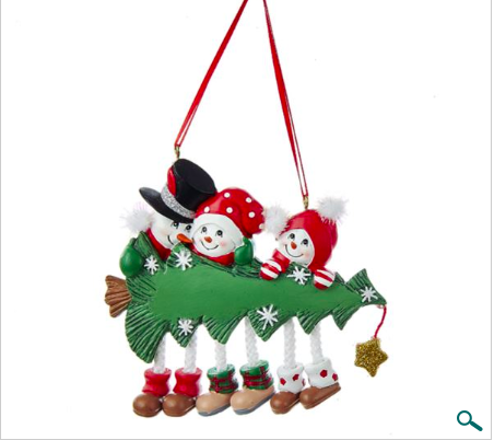 Snow Tree Family of 3 Personalizable Ornament