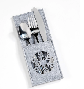 Snowflake Cutlery Pocket - Grey