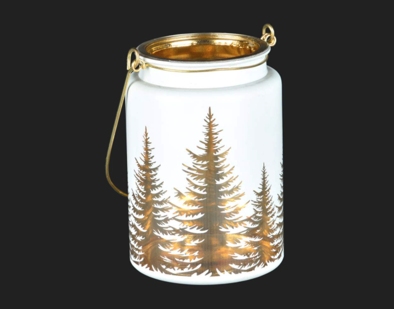 White & Gold Tree Jar