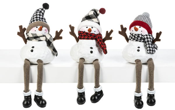 Plaid Snowman Shelf Sitters- 3 styles - 2 Kinds