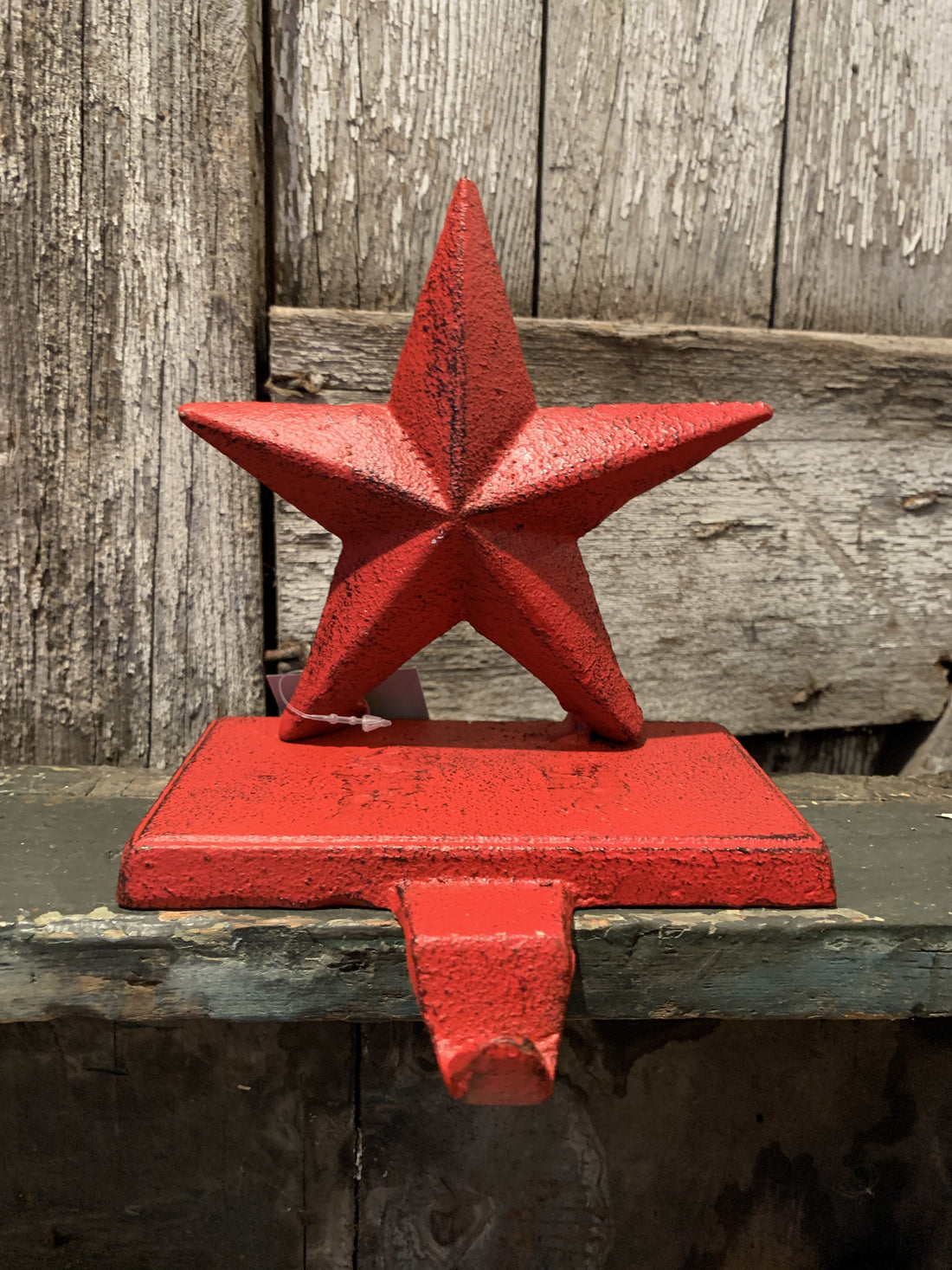 Cast Iron Red Star Stocking Holder