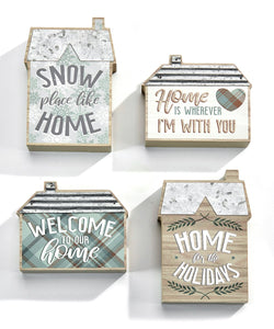 House Shaped Woodblock Sign 4 styles