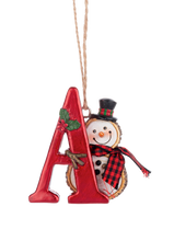 Load image into Gallery viewer, Monogram Snowman Ornament
