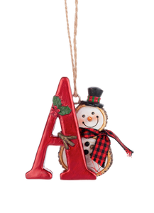 Monogram Snowman Ornament