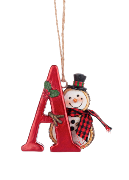 Monogram Snowman Ornament