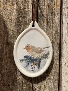 Ceramic Oval Bird Ornaments