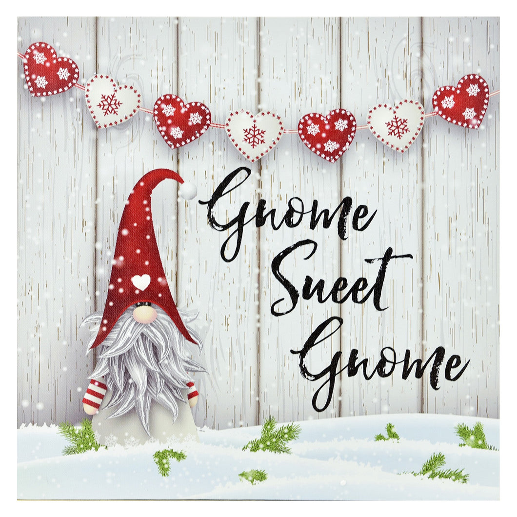 Gnome Sweet Gnome Lit Canvas