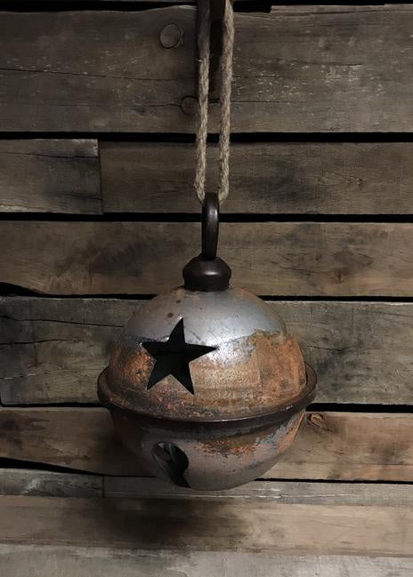 Rustic Brown Metal Jingle Bell 9 inch