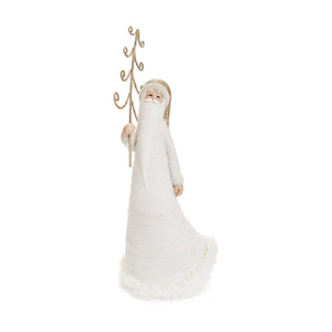 White & Gold Santa Figure