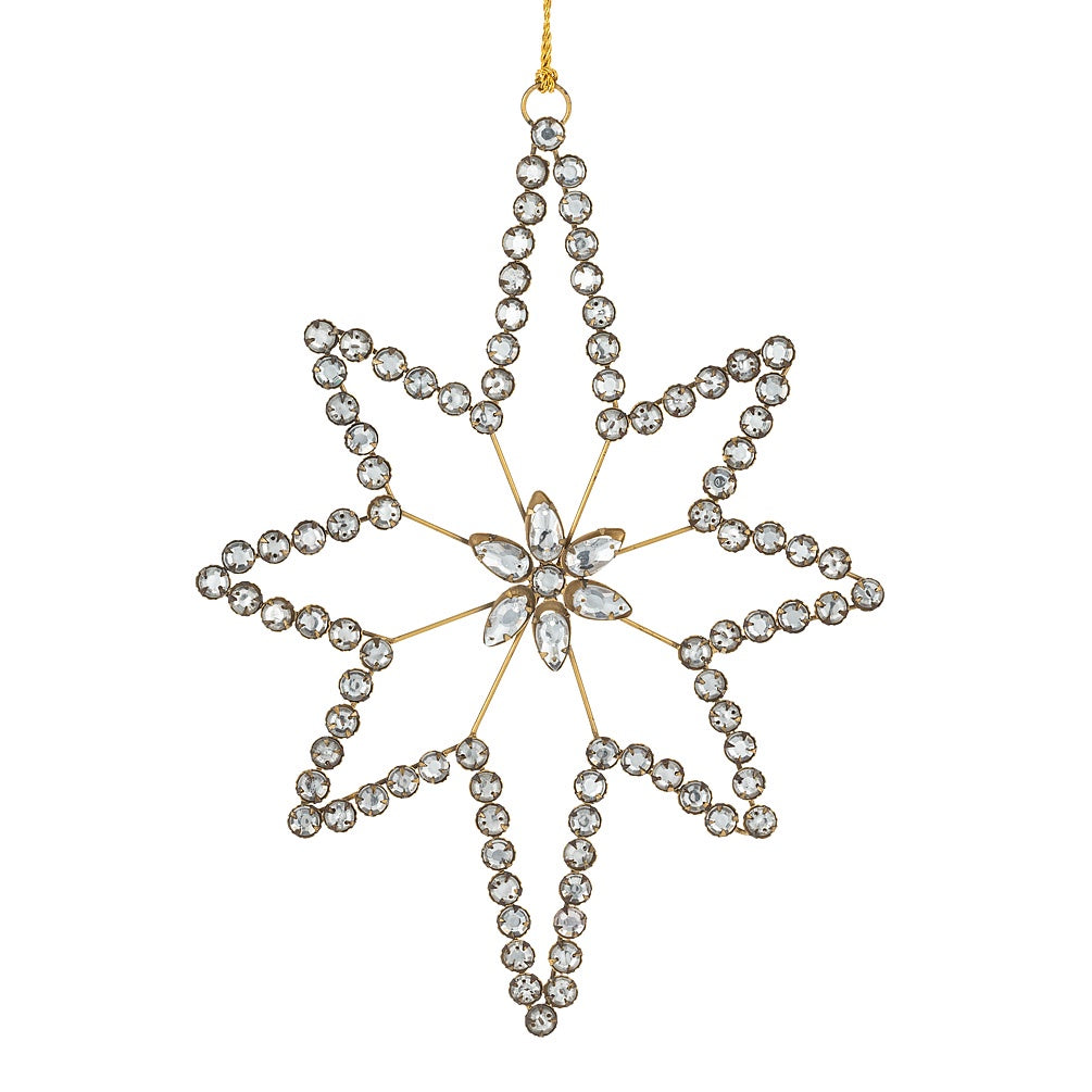 Gold Wire Gem Starburst Ornament