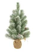 Flocked Pine Tree with Burlap Base