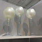 White stem glass candleholder, 3 sizes